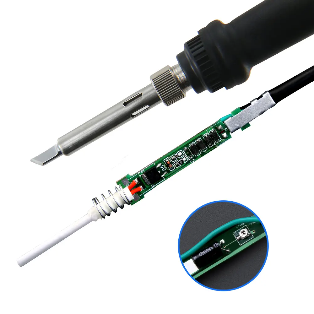 BST-102D temperature controlled soldering iron ceramic heaters portable soldering gun iron with suction soldering tips