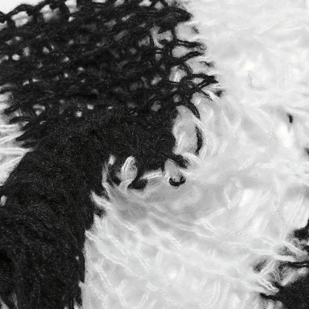 PUNK RAVE WS-554JTF female spring fashion slightly flare soft comfortable mohair punk knit black and white striped leg warmers