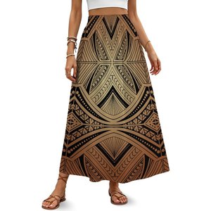 Precio al por Mayor, Falda Maxi con Estampado Tribal Polinesio, Talla Grande 4XL, Falda Larga de Cintura Alta para Mujer, Verano, Vacaciones, Dropshipping - Product Image 2