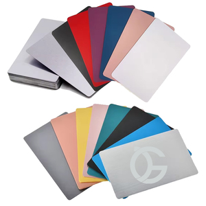 धातु व्यापार कार्ड थोक उत्कीर्णीय एनोडाइज्ड एल्यूमीनियम 1 मिमी गोल्डन लेजर कट लक्जरी कस्टम रिक्त धातु व्यवसाय कार्ड - Product Image 1