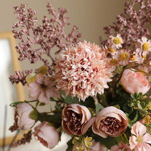 S957 <span class=keywords><strong>automne</strong></span> couleur faux séché Floral brûlé bord rosée Lotus amant herbe artificielle fleur plante <span class=keywords><strong>Bouquet</strong></span> pour mariage décoration <span class=keywords><strong>de</strong></span> la maison - Product Image 4