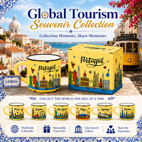Mug à café en céramique souvenir touristique de la ville du Portugal avec bordure OEM ODM personnalisé en gros