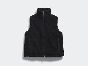 Wholesale Custom <b>Women's</b> Solid Color Warm High Collar Zip Up Sleeveless <b>Sherpa</b> Fleece <b>Gilet</b> Vest - Product Image 3
