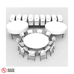 Table de <span class=keywords><strong>salle</strong></span> à manger pliante blanche légère de nouveau style table pliante en plastique rectangulaire à bas prix pour fête en plein air événement de mariage - Product Image 4