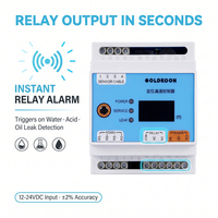 Detector de Fugas de Agua GOLDKOON GLD4100 con Posicionamiento IP, Alarma Estroboscópica, Salida de Relé de 12-24VDC, Cable de Detección de Fugas para Centros de Datos