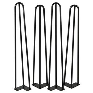 Chân Kẹp Tóc Bán Buôn Giá Rẻ 28 ''Inch Màu Đen U V Hình Sắt Thép Nhà Hàng Bàn Chân Bàn Ăn Kim Loại Đồ Nội Thất Bảng Kẹp Tóc Chân - Product Image 3