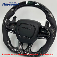 Accessoires de voiture, volant personnalisé en fibre de carbone forgée noire avec LED Rpm pour Dodge Charger Challenger Hellcat SRT RT 392 Durango
