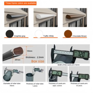 Auvent de toit électrique pliant avec éclairage LED, abri solaire rétractable motorisé mural extérieur pour garage, auvent cassette motorisé complet - Product Image 4