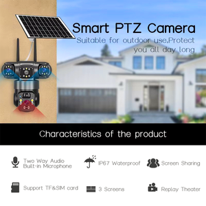 V380 toàn cảnh 360 không dây Wifi/4G camera năng lượng mặt trời giám sát bóng Ba ba cảm biến Ống Kính Ngoài Trời 12MP Camera An Ninh Gia Đình - Product Image 4