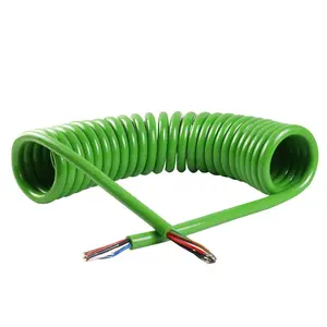 Cable cargador OEM AC espiral EV 3x1,5mm 3x2,5mm 5G2.5mm 3x6mm 5x6Mm 3x16mm Cable cargador de coche eléctrico con resorte