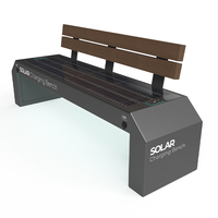 Table de banc de meubles solaires intelligents à chargement sans fil pour l'extérieur, en acier inoxydable durable, pour patio, parc, chambre, atelier et centre commercial.