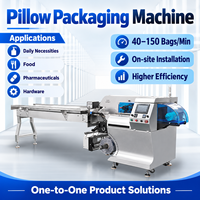 Machine d'emballage de type coussin à commande servo, emballageur automatique à grande vitesse pour boulangerie, pain, gâteaux, biscuits, chocolat