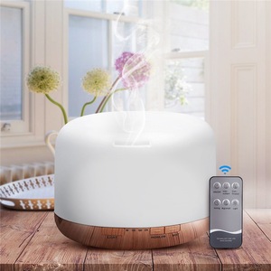 Máquina de aceite esencial de aromaterapia de grano de madera de 500ml, difusor de Aroma ultrasónico para el hogar, difusor de humidificador de aire eléctrico con luz - Product Image 3