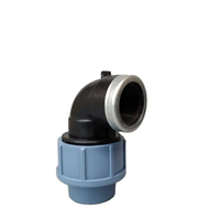Yatong marque femelle coude PP PE Compression HDPE raccords de tuyauterie couleur bleu clair Irrigation agricole pour système de plomberie