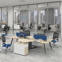 Cloisons de bureau Meubles Poste de travail Quatre personnes Bureau 2 personnes en forme de T Bureau et chaises avec séparateur