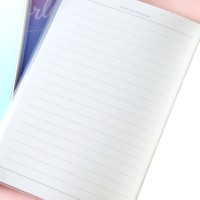 Carnet A5 avec couverture en PVC, papier ligné, reliure cousue, couverture transparente, agenda, journal pour l'école, le bureau, la prise de notes