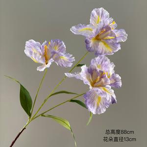 人造花三头爱丽丝鸢尾植物长柄丝绸鸢尾婚礼布置家居酒店软装饰 - Product Image 6