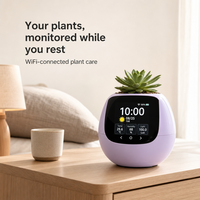 Moniteur intelligent pour plantes ODIS, usine OEM ODM, WiFi, appareil de soin des plantes 4 en 1, écran LCD, température, humidité, lumière, niveau d'eau