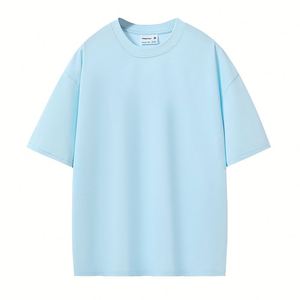 Nuevo 640 # Camiseta de algodón para hombre, cuello redondo, manga corta, corte holgado, lisa, estilo vintage, 32 hilos dobles, 280g, 14 colores - Product Image 5