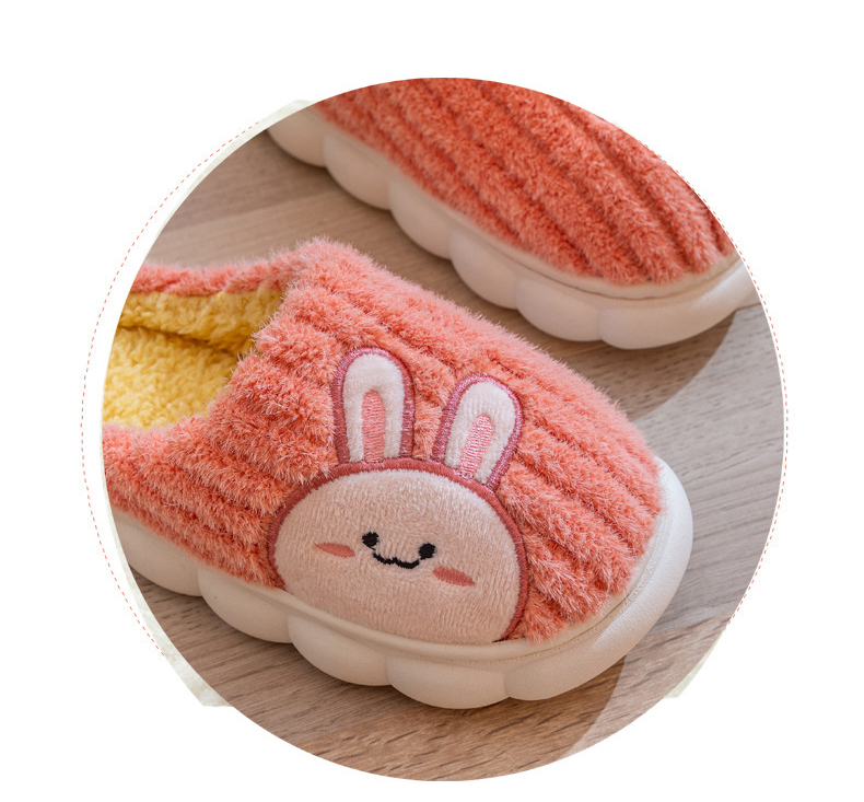 Fashion Girls Boys Fur Slides Cotton Slipper Shoes Children Winter Warm Indoor Slippers