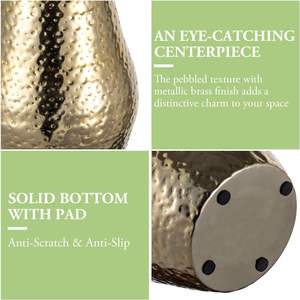 Luxueux vase à fleurs en métal très brillant avec des propriétés résistantes aux intempéries, idéal pour une utilisation intérieure ou extérieure disponible chez Affordavle - Product Image 6