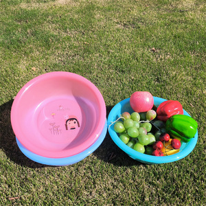 Colorful Plastic Washbasin <b>Round</b> Small <b>Basin</b> For Babies Kitchen Vegetable Fruit Washing - Product Image 2