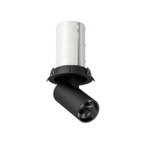 Spot LED COB Télescopique 220V à Angle de Faisceau Réglable 15/24/36/50D, Plafonnier Encastré pour Magasin Commercial