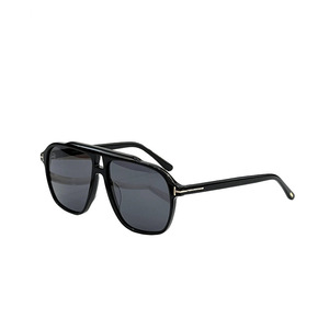 Gafas de sol de aviador con doble puente en forma de T, montura negra, lentes de resina, UV400, estilo masculino TF1209 - Product Image 5