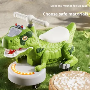 Voiture à glissière sur le thème <span class=keywords><strong>des</strong></span> dinosaures avec roues silencieuses en plastique, quadricycle pour garçons et filles - Jouet à roulettes - Product Image 4