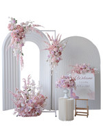 Fleurs artificielles modernes en soie rose automne, faites à la main, pour décorations de mariage, arrangements floraux personnalisés, installation sur panneau KT, demande en mariage