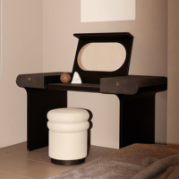 Table de toilette avec miroir unique, commode de chambre à coucher, commode à miroir, meuble moderne, tiroir, table de toilette de luxe