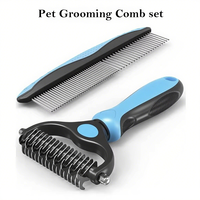Brosse de toilettage pour animaux Elecpet, ensemble 2 en 1, brosse professionnelle double face pour éliminer les nœuds et les boucles pour chat et chien