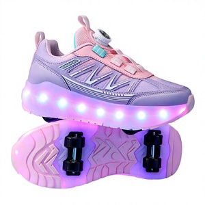 Chaussures de sport <span class=keywords><strong>Oxford</strong></span> confortables pour enfants avec roulettes lumineuses à quatre roues - Product Image 5