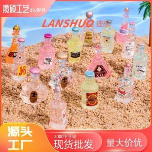 Diseño de botella de vino transparente en miniatura, pegamento en crema DIY para fundas de teléfono, pendientes creativos para venta al por mayor - Product Image 2