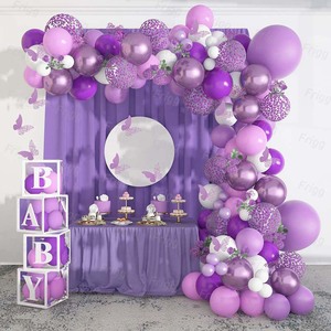 Set di decorazioni per Baby Shower con palloncino palloncino <span class=keywords><strong>lilla</strong></span> con palloncino per compleanno sfondo sfondo - Product Image 4