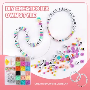 Leemook - Pulseira de contas DIY coloridas feitas à mão para meninas, brinquedo educativo ideal para crianças, melhor venda em 2024