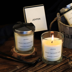 Aromatherapy Scented <b>Candles</b> Natural Plant Soy Wax Glass Jar Minimalist Style Home Bedroom Use Fresh Air Fragrance - Product Image 2