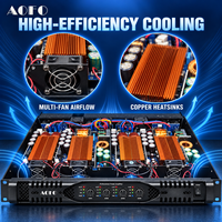Amplificateur de puissance audio professionnel de classe D haute efficacité 4 x 1300 W, montage en rack 1U pour systèmes de sonorisation Line Array et DJ