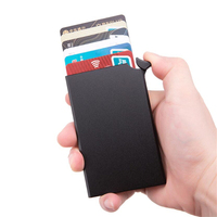 Dompet Kartu Aluminium Minimalis Tipis, Penahan Kartu Logam, Pembuka Kartu Aluminium, Penutup RFID, Pelindung Dompet