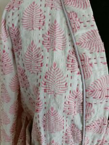 เสื้อคลุมกิโมโน kanta ทำด้วยมือสำหรับผู้หญิงผ้าถักคุณภาพมาตรฐานการเย็บปะติดปะต่อกันดีไซน์ยาวถึงเข่า - Product Image 4