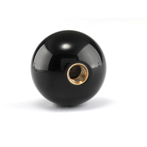 Car Gear <b>Shift</b> <b>Knob</b> Black Aluminum Alloy Round With Three Adapters Rustproof Universal Fit - Product Image 3
