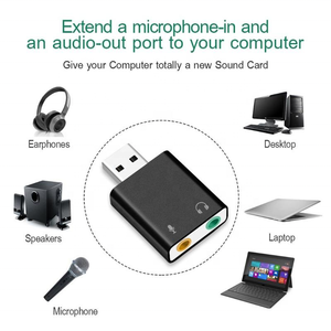 Adaptateur de carte son externe USB A3.5mm TRS Microphone 2.0 Stéréo Convertisseur audio numérique pour ordinateur portable et prise casque - Product Image 3
