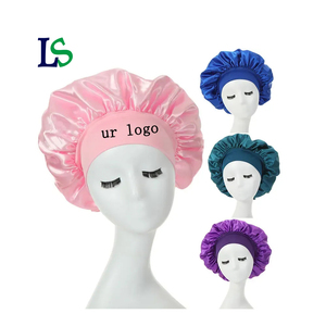 <span class=keywords><strong>Bonnet</strong></span> de nuit pour bébé avec logo personnalisé, couleur unie, en satin, avec large bande, accessoires pour cheveux, pour un usage quotidien, les voyages et les activités de plein air, pour enfants - Product Image 1