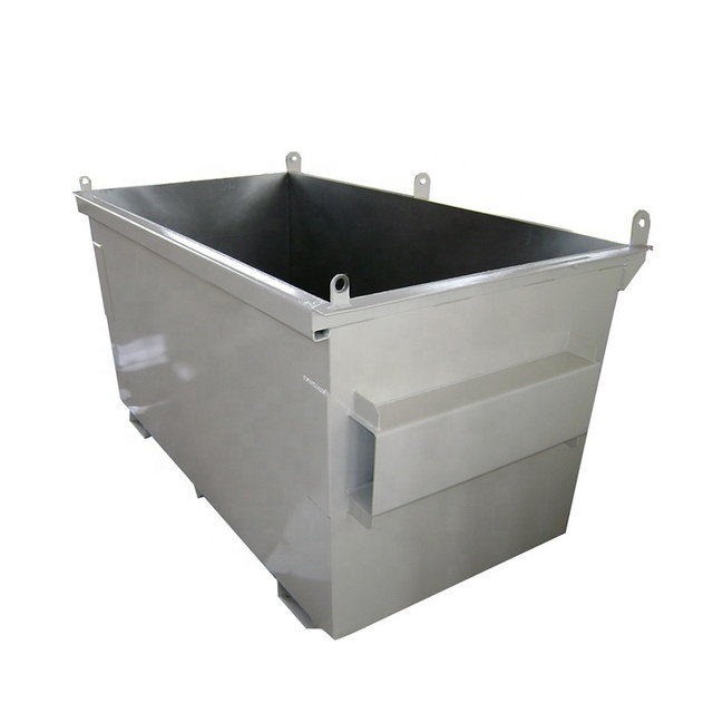 Outdoor Front Load Dumpster Forklift Trash Can with Side Pockets Skip Box for Recycling Solid Waste for Outdoor Waste Collection