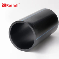Tuyau d'alimentation en eau en polyéthylène haute densité (HDPE) durable, résistant à la chaleur, écologique, flexible, en PE, noir, en plastique, CE/ISO
