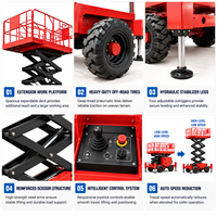 Plateforme élévatrice à ciseaux hydraulique tout-terrain approuvée ISO, capacité 300 kg 500 kg, pour travaux miniers en zone ouverte