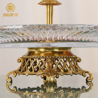 Jewellerytop Nouveau design Cristal Support à cupcakes à 2 niveaux Dessert haut de gamme Vaisselle pour la décoration