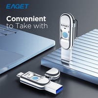 EAGET FU68-1 64GB 128GB 256GB 512GB USB3.2 Tipe-C Flashdisk Terenkripsi Sidik Jari U Disk Pendrive Flashdisk USB