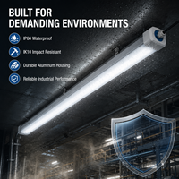 Luz LED Tri-Proof de Alta Potencia de 1500 mm y 80 W, IP66 IK10, Garantía de 5 Años, Regulable, para Grandes Almacenes, Centros Logísticos e Industriales