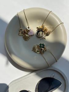 Perhiasan kustom liontin jimat Fashion perhiasan bintang bulan Enamel bintang heksagonal liontin zirkon kalung hadiah wanita - Product Image 2